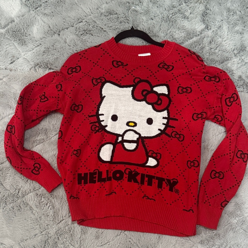 Hello Kitty Red Sweater with White Graphic